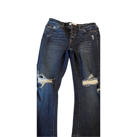 EUC Zenana Wide Leg Flare Distressed Jeans - Picture 5 of 12